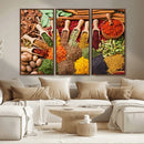 Herbs and Spices Art Canvas Print for Kitchen Kitchen,