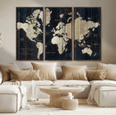 Antique Old World Map Wall Art Canvas Print