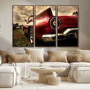 Red Classic Car Wall Art Canvas Print