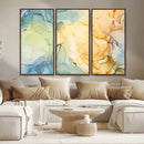 Green and Yellow Marble Fluid Effect Wall Art, Green and