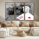 Poker Game Cards Wall Art Canvas, Multi Panel Wall Art