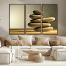 Fluvial Zen Stones Canvas Wall Art Print