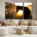 Horse at Sunset Wall Art Animal Canvas Print
