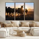 Horse Herd Wall Art Animal Canvas Print