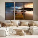Serene Lake Pier at Sunset Canvas Print | Landscape Canvas