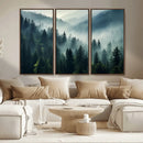 Captivating Misty Forest Wall Art Premium Canvas Print a