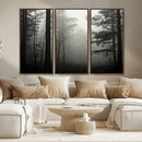 Misty Forest Wall Art Premium Canvas Print a Foggy and
