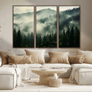 Captivating Misty Forest Wall Art Premium Canvas Print a