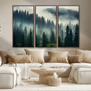 Captivating Misty Forest Wall Art Premium Canvas Print a