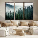 Captivating Misty Forest Wall Art Premium Canvas Print,