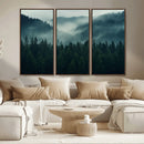Captivating Misty Forest Wall Art Premium Canvas Print,