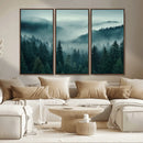 Captivating Misty Foggy Forest Wall Art Premium Canvas Print