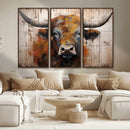 Abstract Bull Highland Cow Canvas Wall Art Print – Vibrant by MyGreatCanvas | Canvas Wall Art Prints | Photo Prints & Wall Decor