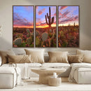Arizona Desert Wall Art Canvas Print - Framed Deser Sunset