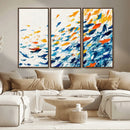 Abstract Fish Shoal Wall Art Canvas Print, Colorful Fish