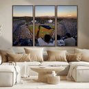 Dodger Stadium Sunset Game Triple Canvas Wall Art - Los