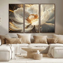 Gold Floral Wall Art Canvas Print, Framed Modern Flower Art by MyGreatCanvas | Canvas Wall Art Prints | Photo Prints & Wall Decor