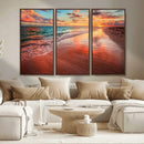 Sunset Beach Wall Art | Ocean Canvas Print | Coastal Wall