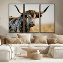 Texas Bull Longhorn Wall Art Canvas Print for Farm House by MyGreatCanvas | Canvas Wall Art Prints | Photo Prints & Wall Decor