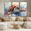 Watercolor Sea Turtle Wall Art Canvas Print - Vibrant Ocean