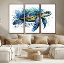 Turtle Wall Art Canvas Print, Framed Watercolor Turtle Art by MyGreatCanvas | Canvas Wall Art Prints | Photo Prints & Wall Decor