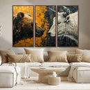 Bear and Bull Wall Art Canvas Print – Abstract Animal