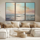 Abstract Ocean Wall Art -  Boat Wall Art Canvas Print