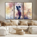 Abstract Watercolor Golf Player Wall Art Canvas Print