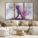 Watercolor Golf Swing Wall Art Canvas Print | Vibrant
