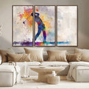 Watercolor Golf Swing Wall Art Canvas Print | Vibrant