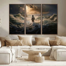 Jesus Walking on Water Wall Art Canvas Print - Religious
