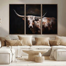 Texas Longhorn Wall Art Canvas Print | Western Ranch Decor |