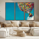 Carl Fredricksen, Up Movie Wall Art, Colorful Balloon House