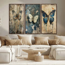 Butterfly Wall Art Trio | Vintage Butterfly Canvas Print | by MyGreatCanvas | Canvas Wall Art Prints | Photo Prints & Wall Decor