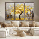 Golden Tree Canvas Print | Abstract Wall Art for Modern