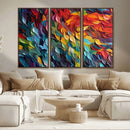 Vibrant Abstract Leaf Wall Art Canvas Print | Bold Colorful