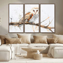 Barn Owl Wall Art on Branch | Stunning Canvas Print for