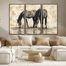 Chinese Style Abstract Black Horses Wall Art Canvas Print - by MyGreatCanvas | Canvas Wall Art Prints | Photo Prints & Wall Decor