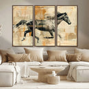 Chines Style Running Horse Western Wall Art | Farmhouse Wall
