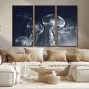 Jellyfish Wall Art Canvas Print, Modern Abstract Jellyfish