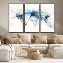 Flight Route Map Wall Art Canvas Print, Abstract Air Traffic