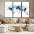 Flight Route Map Wall Art Canvas Print, Abstract Air Traffic