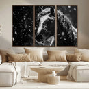 Winter Horse Wall Art | Black and White Horse Print | Ready by MyGreatCanvas | Canvas Wall Art Prints | Photo Prints & Wall Decor
