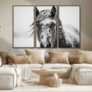 Western Wall Art | Black and White Winter Horse Wall Art | by MyGreatCanvas | Canvas Wall Art Prints | Photo Prints & Wall Decor