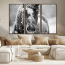 Black and White Horse Winter Wall Art | Ready to Hang and