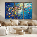 Colorful Swirling Fish School Wall Art Canvas Print |