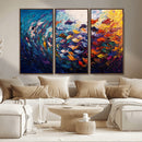 Vibrant Abstract Fish Swarm Art – Colorful Fish Inspired
