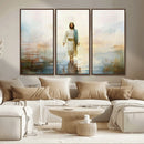 Framed Jesus Walking on Water Wall Art - 3-Panel Christian by MyGreatCanvas | Canvas Wall Art Prints | Photo Prints & Wall Decor