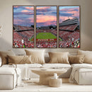 Carter-Finley Stadium Art Sunset Game Triple Canvas Wall Art