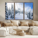 Winter Ski Lift Wall Art Print - Landscape Wall Art | Snowy
